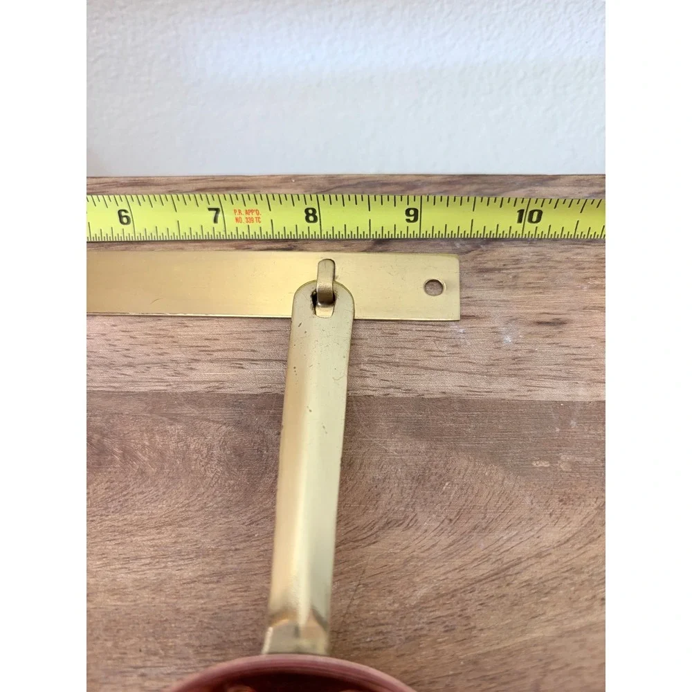 Copper Measuring Scoops Wall Rack Set Brass Handles Farmhouse Kitchen